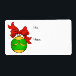 Ornament för grönt & Guld - Giftetikett - stor Fraktsedel<br><div class="desc">Trött på att förlora märkre från paket? Det kommer aldrig att hända igen med dessa vackra Grönt och Guld-etiketter för prydnadsgåva Märkre. Fetstig grönt och guld färg skapar dekorationsdesignen,  utfälld med en röd julbåge.</div>