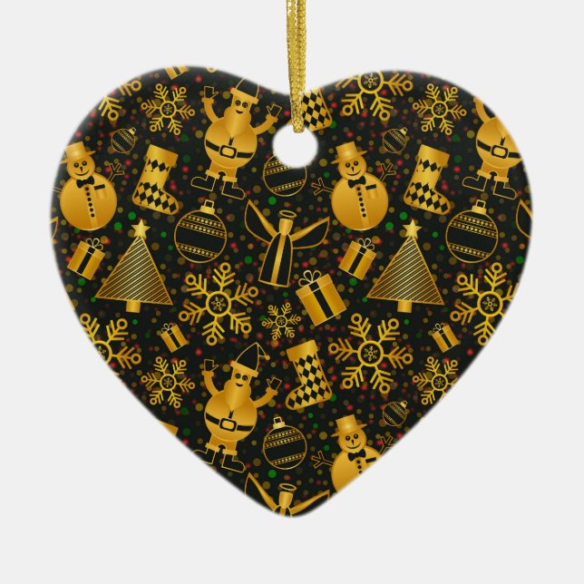 Ornament för guld snögubbe-julmas (Framsidan)