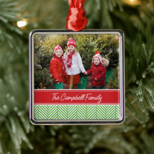 Ornament för Helgdag anpassningsbar Family Photo K