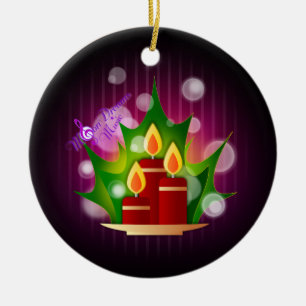 Ornament för helgdag Candlelight Deep Plum Circle