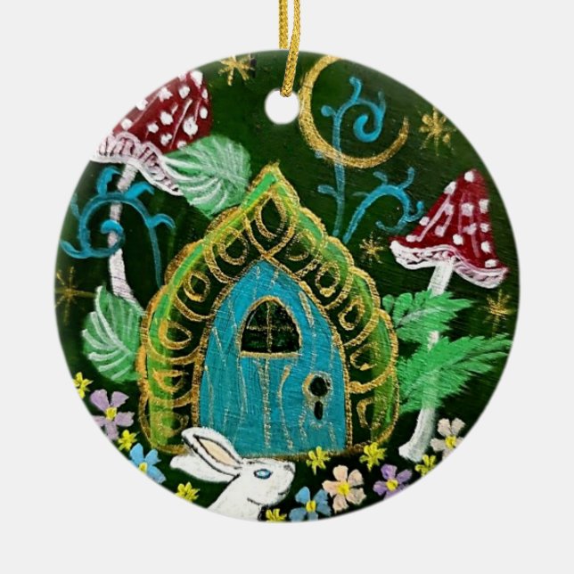 Ornament för inbjudan till keramisk runda (Framsidan)