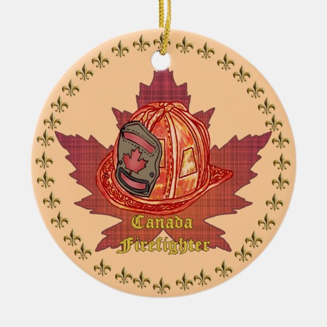 Ornament för Kanadas Maple Löv-brandman (Framsidan)