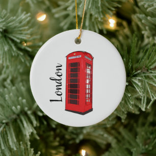 Ornament för London Red Telefon Booth Illustration