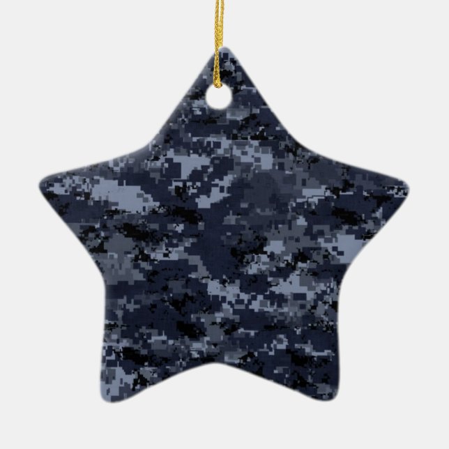 Ornament för militär digital blå Camo Star (Framsidan)