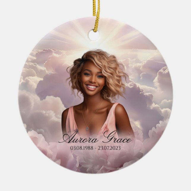 Ornament för minnesminne för blommigt - FLR001 (Framsidan)