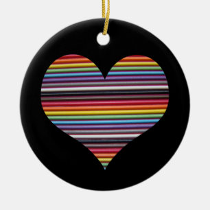 Ornament för regnbåge - kabel Hjärtcirkel