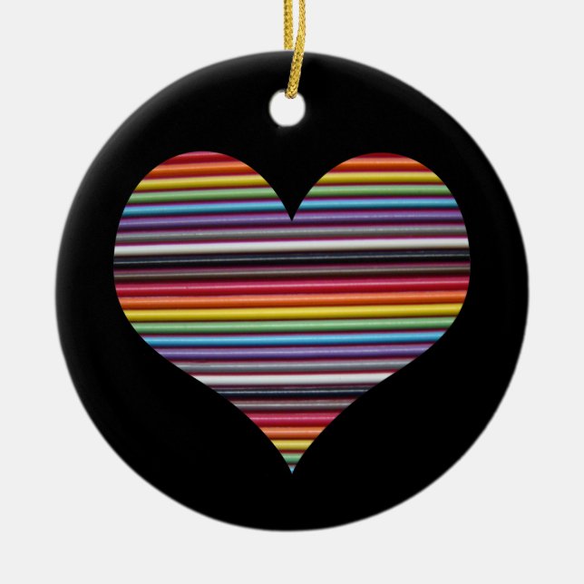 Ornament för regnbåge - kabel Hjärtcirkel (Framsidan)