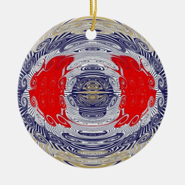 Ornament för rödvitt-blått streck (Framsidan)