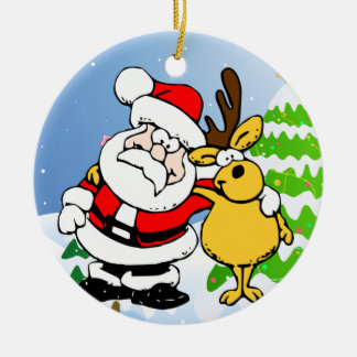 Ornament för Santa och Reindeer Pal
