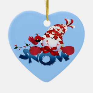 Ornament för snögubbe och kardinal Keepsaké