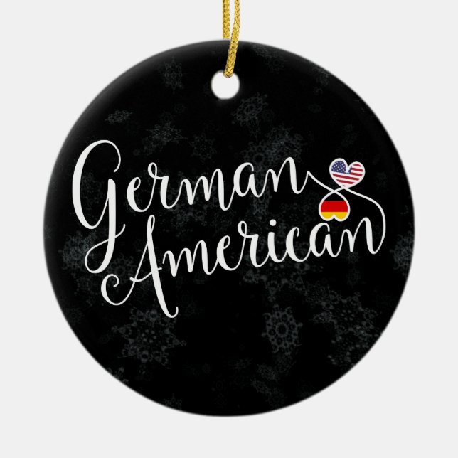 Ornament för tyska amerikanska Hearts Julgran (Framsidan)