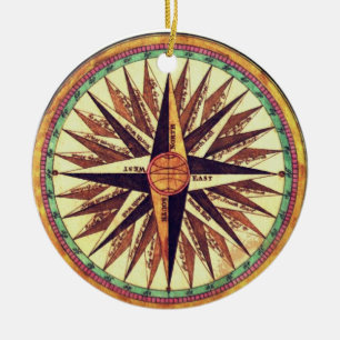 Ornament för vintage Compass Ro Round