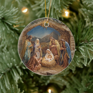 Ornament, fredlig nyskapandescen julgransprydnad keramik