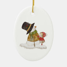 Ornament guld Snögubbe