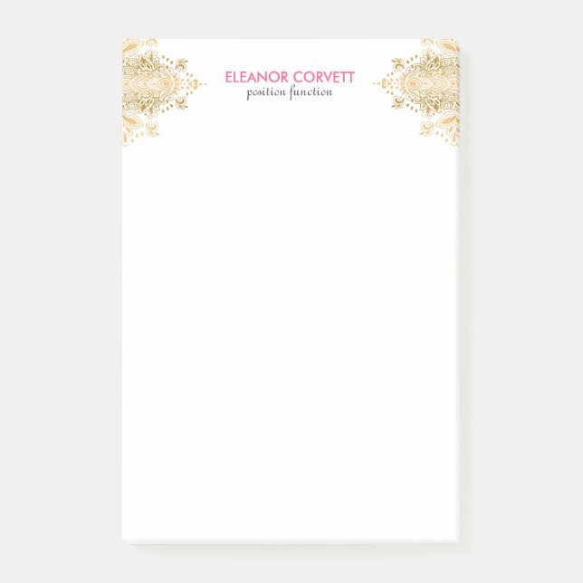 Ornament guld Snöre Post-it Block (Framsida)