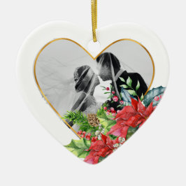 Ornament gulda hjärtan ram akvarell träd