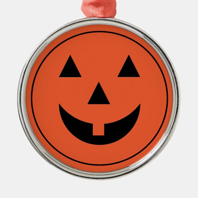 Ornament-Halloween Pumpkin Ansikte Julgransprydnad Metall (Framsidan)