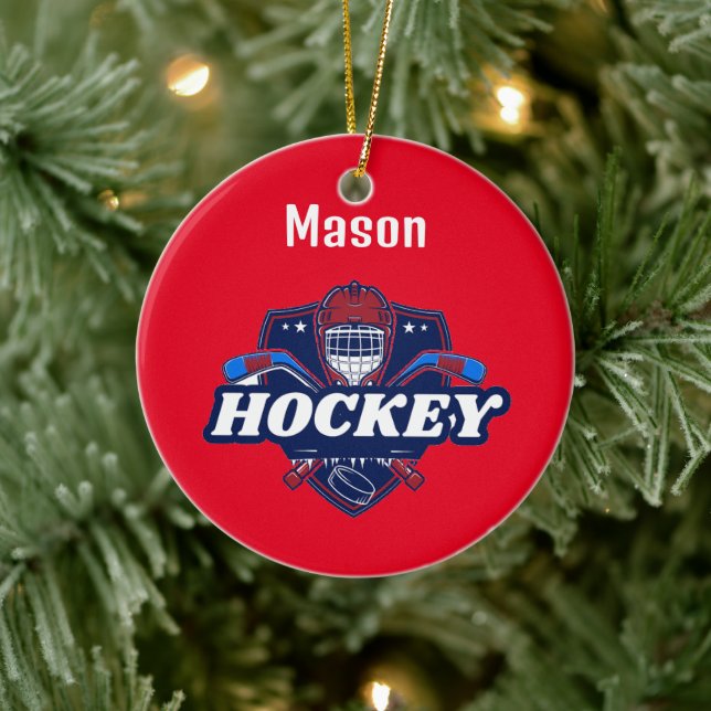 Ornament Hockey Gear - Personlig -Add Namn # (Träd)