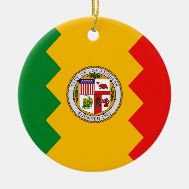 Ornament hos flagga i Los Angeles, Kalifornien (Framsidan)