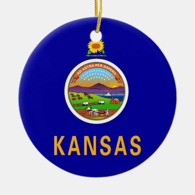 Ornament hos flagga Kansas (Framsidan)