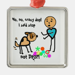 Ornament~ hundinstruktörs humor julgransprydnad metall