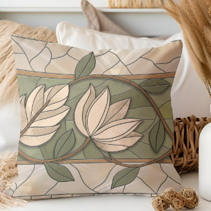 Ornament i art nouveau Blommigt gräns Kudde