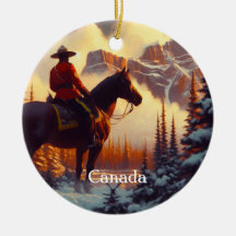 Ornament i Canada Mounty Rockies Julgran