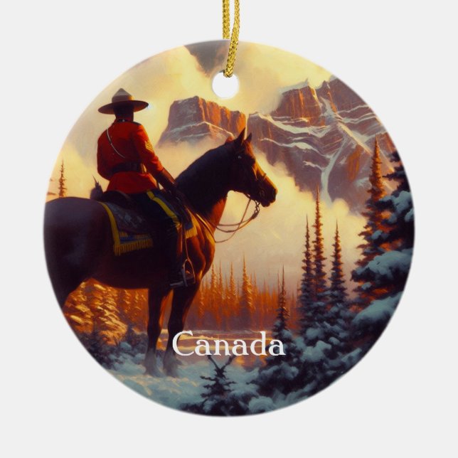 Ornament i Canada Mounty Rockies Julgran (Framsidan)