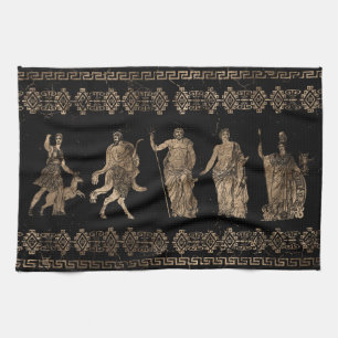 Ornament i Gudom och Meander nyckel Kökshandduk