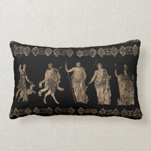 Ornament i Gudom och Meander nyckel Lumbarkudde