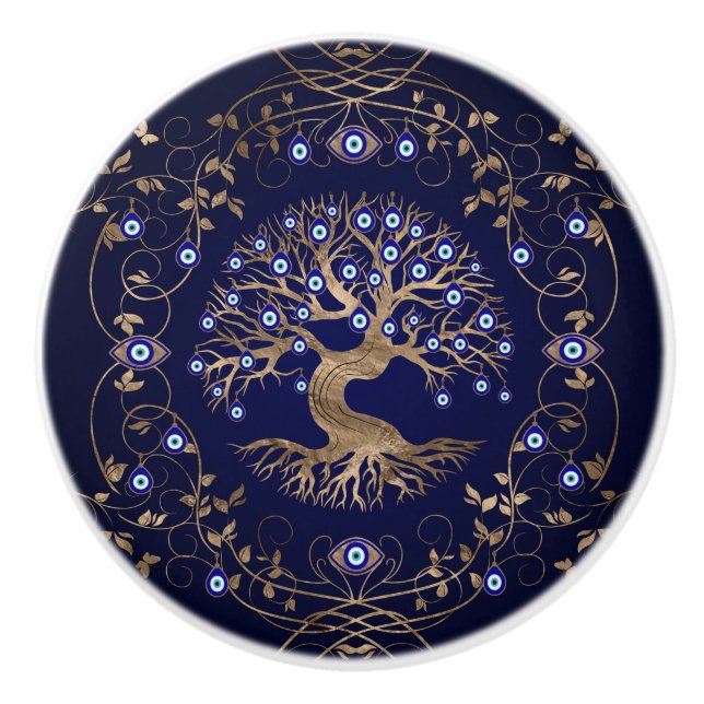 Ornament i Livets träd Evil Öga Knopp (Framsidan)