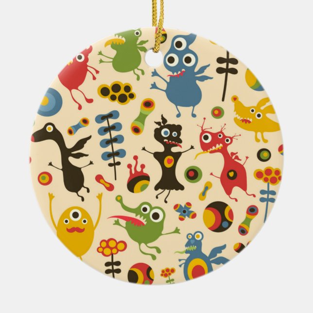 Ornament i lycklig Monsters (Framsidan)