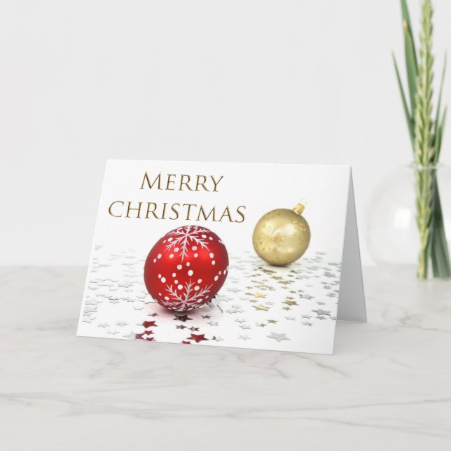 Ornament i Röda och Guld Kort (Framsida)