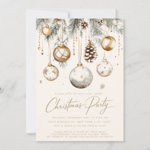 Ornament i silver Guld Baubles jul Party Inbjudningar
