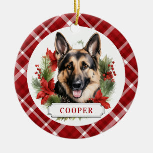 Ornament i tyska Shepherd Ceramic Circle