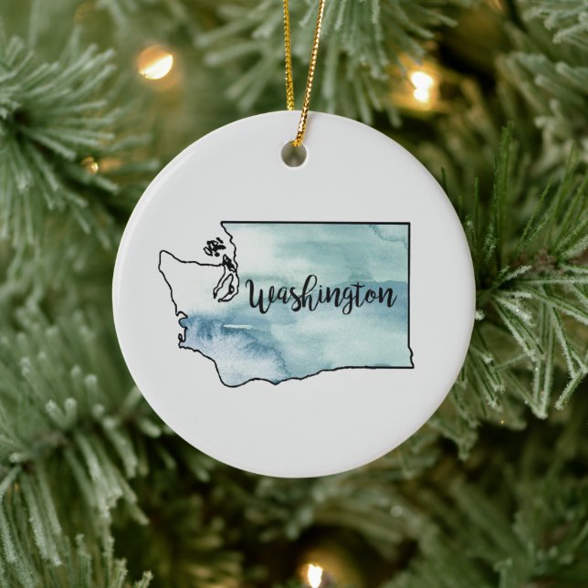Ornament i Washington State Painting Illustration (Träd)