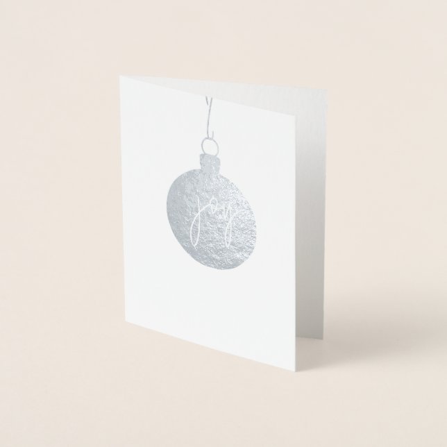 ORNAMENT JOY Helgdag Card Silver Folierat Kort (Framsida)