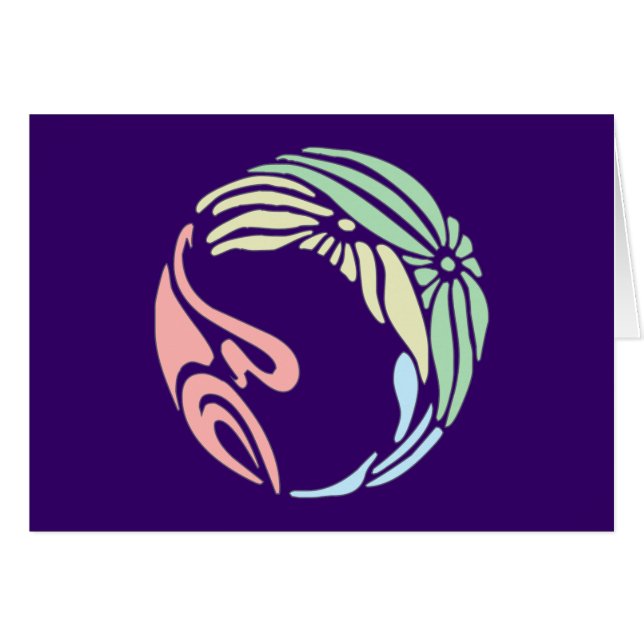 Ornament Jugendstil Art Nouveau Hälsningskort (Framsidan Horizontal)