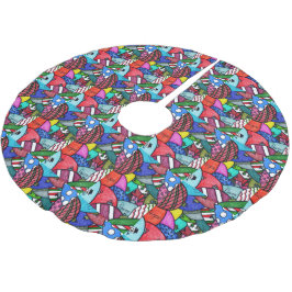 Ornament läggs till julgransmatta borstad polyester