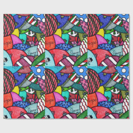 Ornament läggs till presentpapper