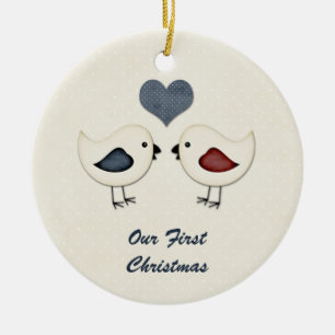 Ornament Love birds Första jul