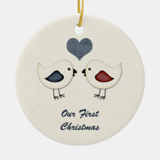 Ornament Love birds Första jul