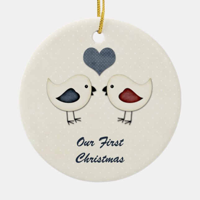 Ornament Love birds Första jul (Framsidan)