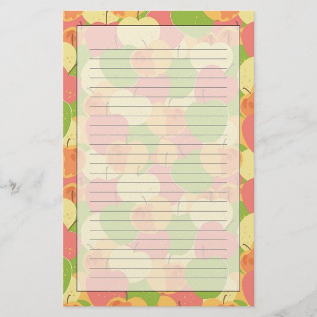 Ornament med äpplen brevpapper (Framsida)