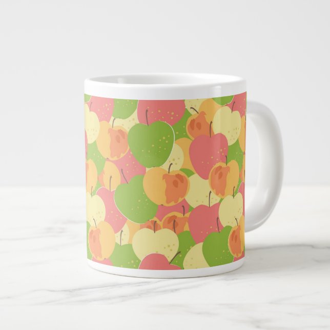 Ornament med äpplen jumbo mugg (Framsida höger)
