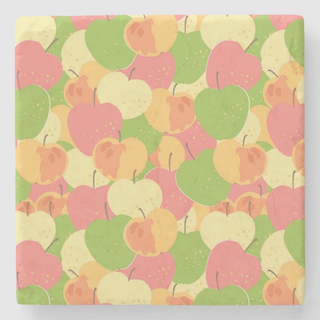 Ornament med äpplen underlägg sten (Framsidan)