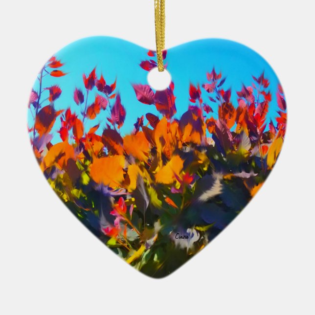 Ornament med bild i Höst löv (Framsidan)