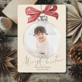 Ornament med Bow Photo-jul Julkort