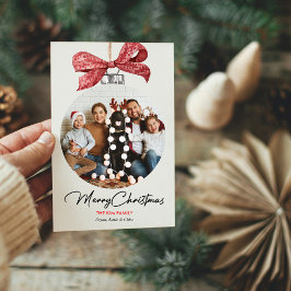 Ornament med Bow Photo-jul Julkort