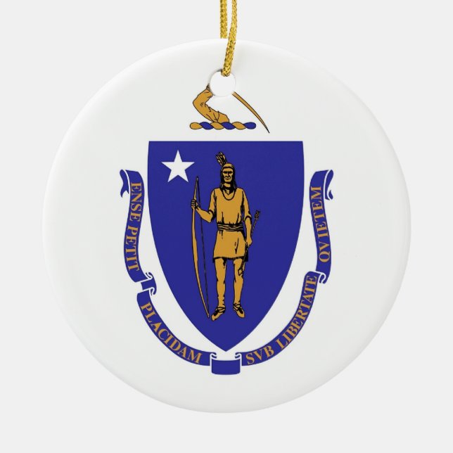 Ornament med flagga av Massachusetts (Framsidan)